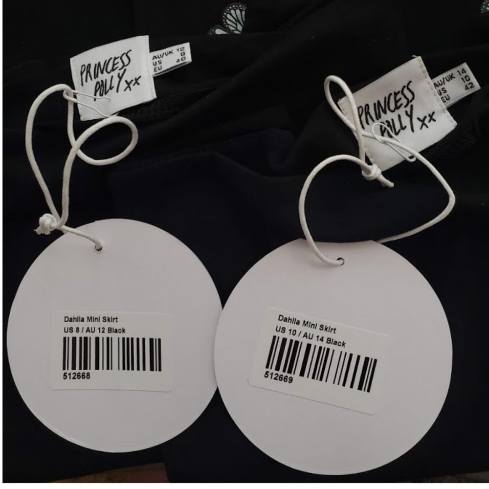 NEW Princess Polly Dahlia Mini Skirt Black, Sizes 8, 10 & 12 - Picture 9 of 13